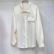 Glossy Patch-Pocket Button Shirt