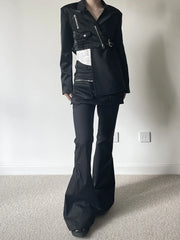 Asymmetric Zip-Detail Blazer