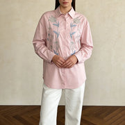 Floral Embellished Button-Up Shirt