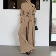 Gathered-Waist Asymmetric Jacket