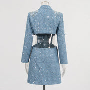 Embellished Cutout Blazer Dress