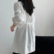 Gathered-Waist Longline Shirt