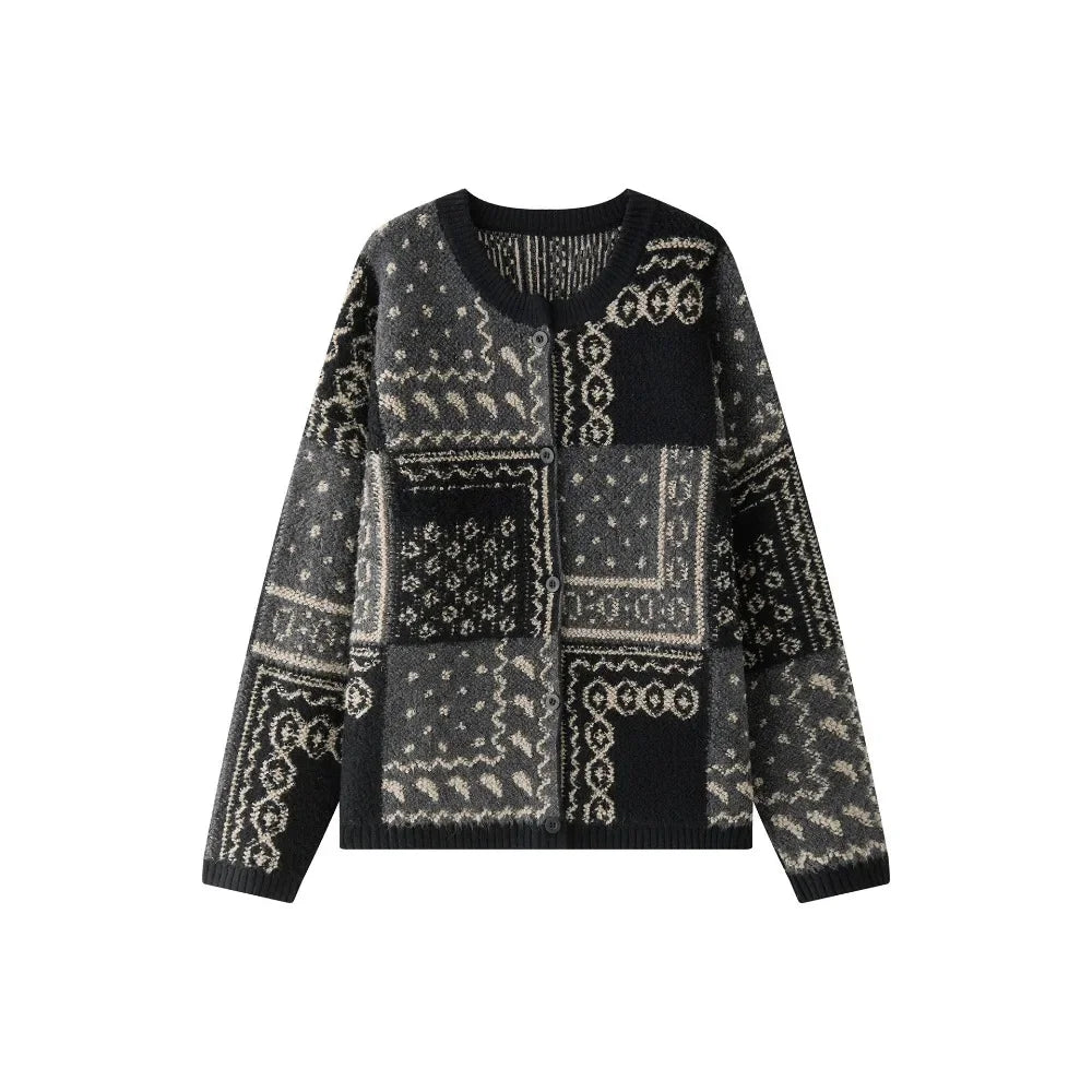 Patchwork-Print Zip-Up Jacket