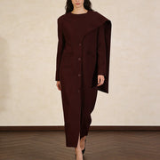 Asymmetric Longline Button-Front Jacket
