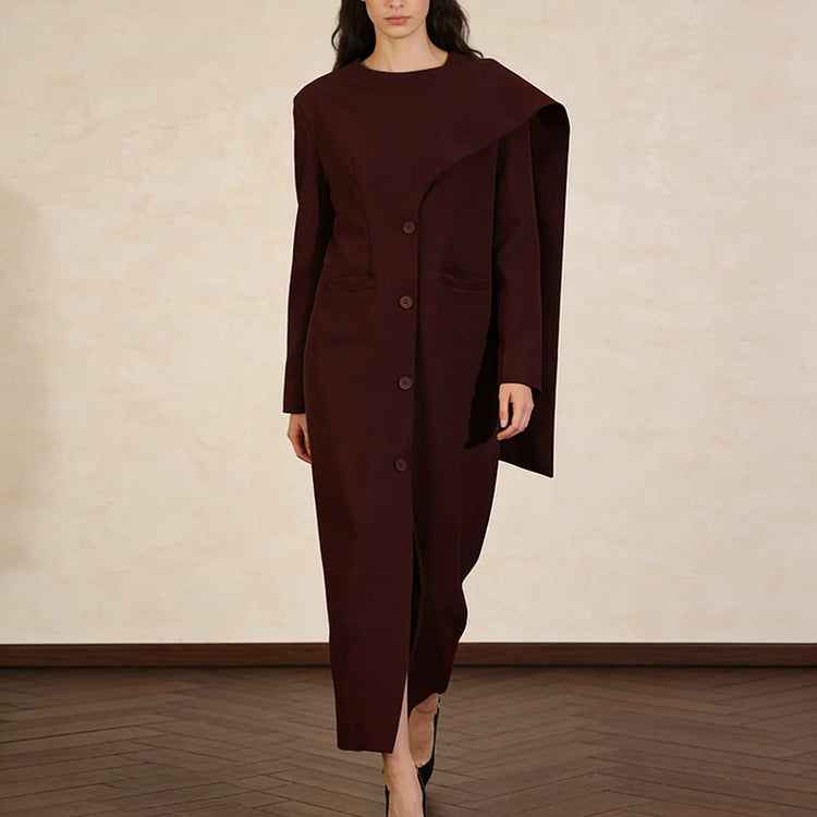Asymmetric Longline Button-Front Jacket