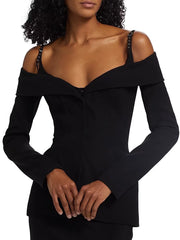Cold-Shoulder Fitted Blazer