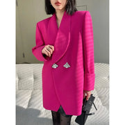 Statement-Button Shawl-Collar Blazer