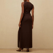 Pleated Sleeveless Long Dress