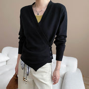 Asymmetric Button-Front Wrap Top