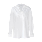Lace-Trim Collared White Shirt