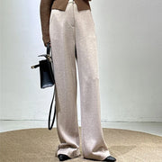 Textured Straight-Leg Pants