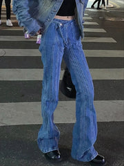 Panel-Seam Flared Jeans