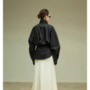 Gathered-Waist Long-Sleeve Shirt