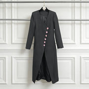 Floral-Button Longline Coat