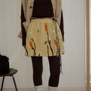 Floral-Pattern A-Line Mini Skirt