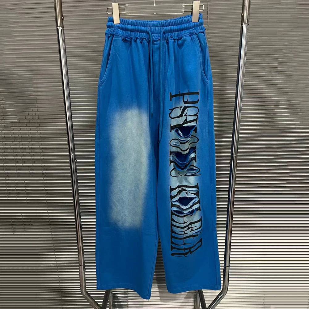 Letter-Print Drawstring Pants