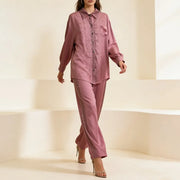 Relaxed Shirt and Wide-Leg Pants Set