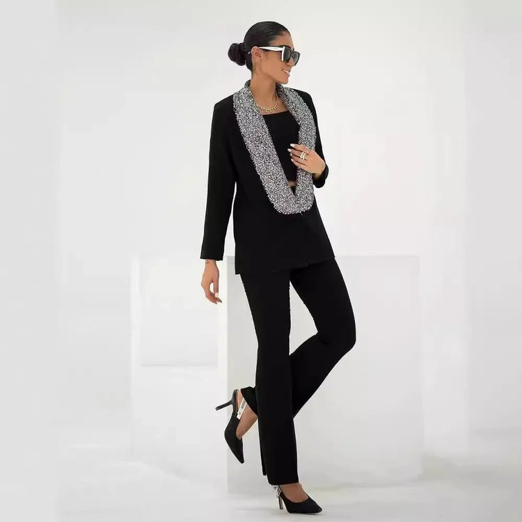 Embellished Shawl-Collar Blazer