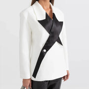 Asymmetric Colorblock Blazer