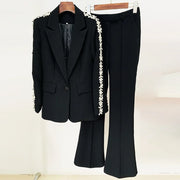 Embellished Blazer and Pants Set