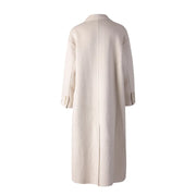 Double-Breasted Cream Long Coat