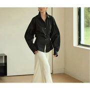 Gathered-Waist Long-Sleeve Shirt