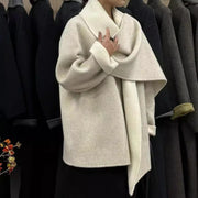 Draped-Collar Asymmetric Jacket
