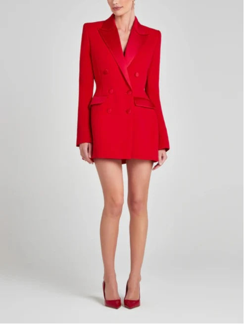 Double-Breasted Longline Blazer