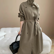 Asymmetric Button-Front Long Coat