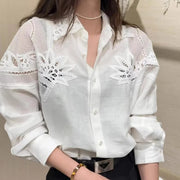 Cutwork-Yoke Button-Up Shirt