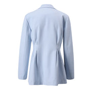 Gathered-Waist Tailored Blazer