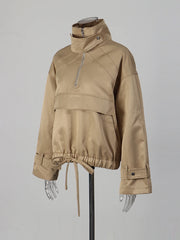 Stand-Collar Pocket Jacket