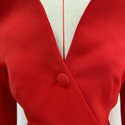 Sculpted-Collar Fitted Long Coat
