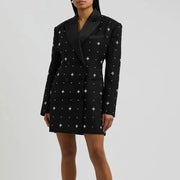 Star-Embellished Longline Blazer