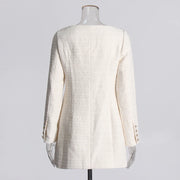 Double-Breasted Long-Sleeve Mini Dress