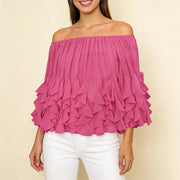 Off-Shoulder Tiered Ruffle Blouse