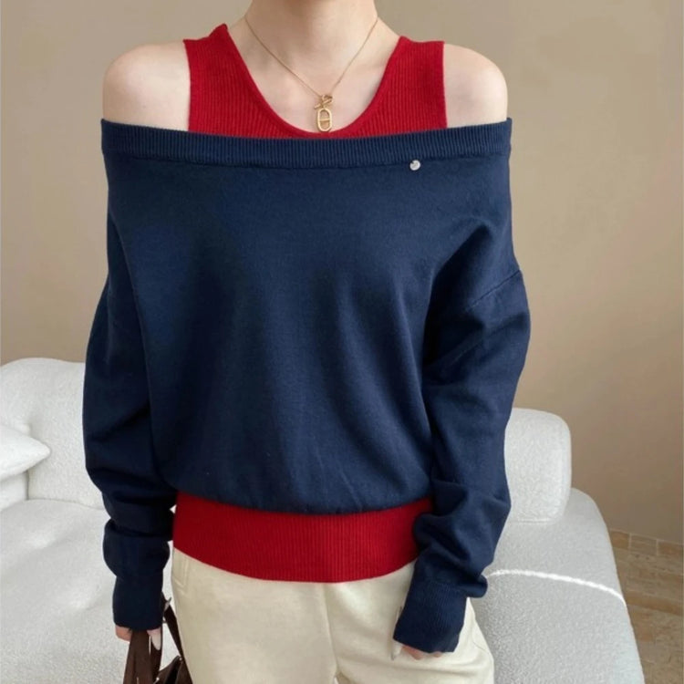Layered-Look Cold-Shoulder Top