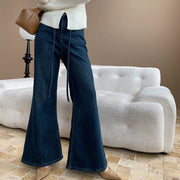 Tie-Waist Flared Jeans