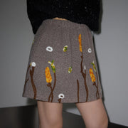 Floral-Pattern A-Line Mini Skirt