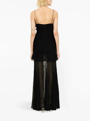 Ruffled Ruched Split-Hem Dress