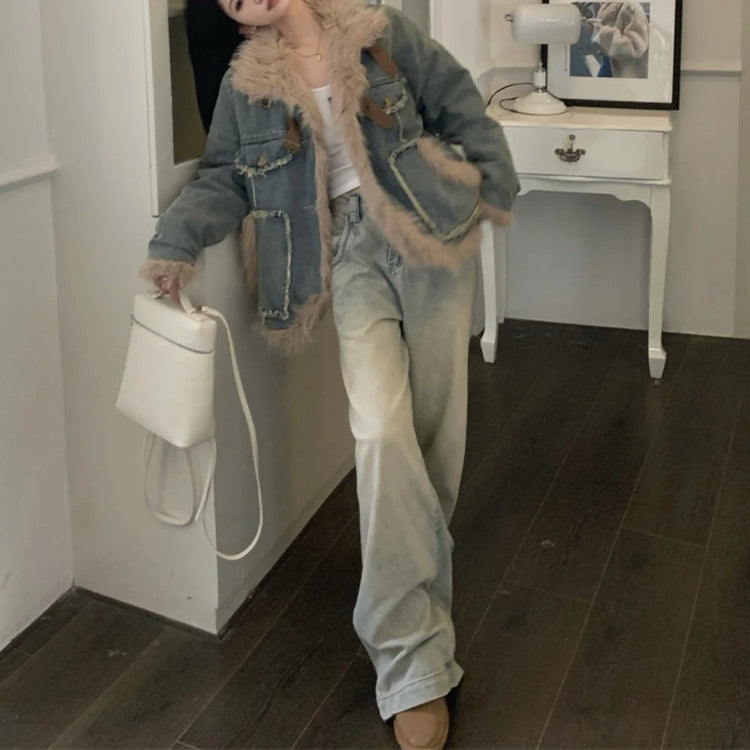 Shaggy-Trim Pocket Jacket