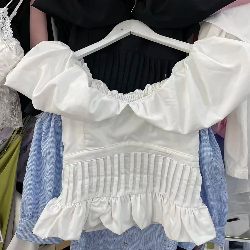 Off-Shoulder Gathered Crop Top