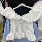 Off-Shoulder Gathered Crop Top