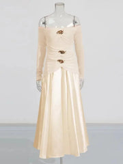 Off-Shoulder Full-Skirt Dress