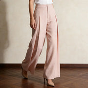 Pleated Wide-Leg Tailored Pants