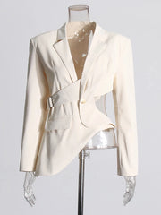 Cutout-Waist Asymmetric Blazer
