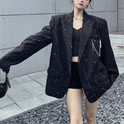 Embellished Notched-Lapel Blazer