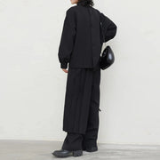 Top and Pleated-Overlay Pants Set