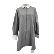 Contrast-Collar Longline Jacket
