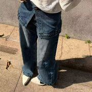 Overlay-Panel Wide-Leg Jeans